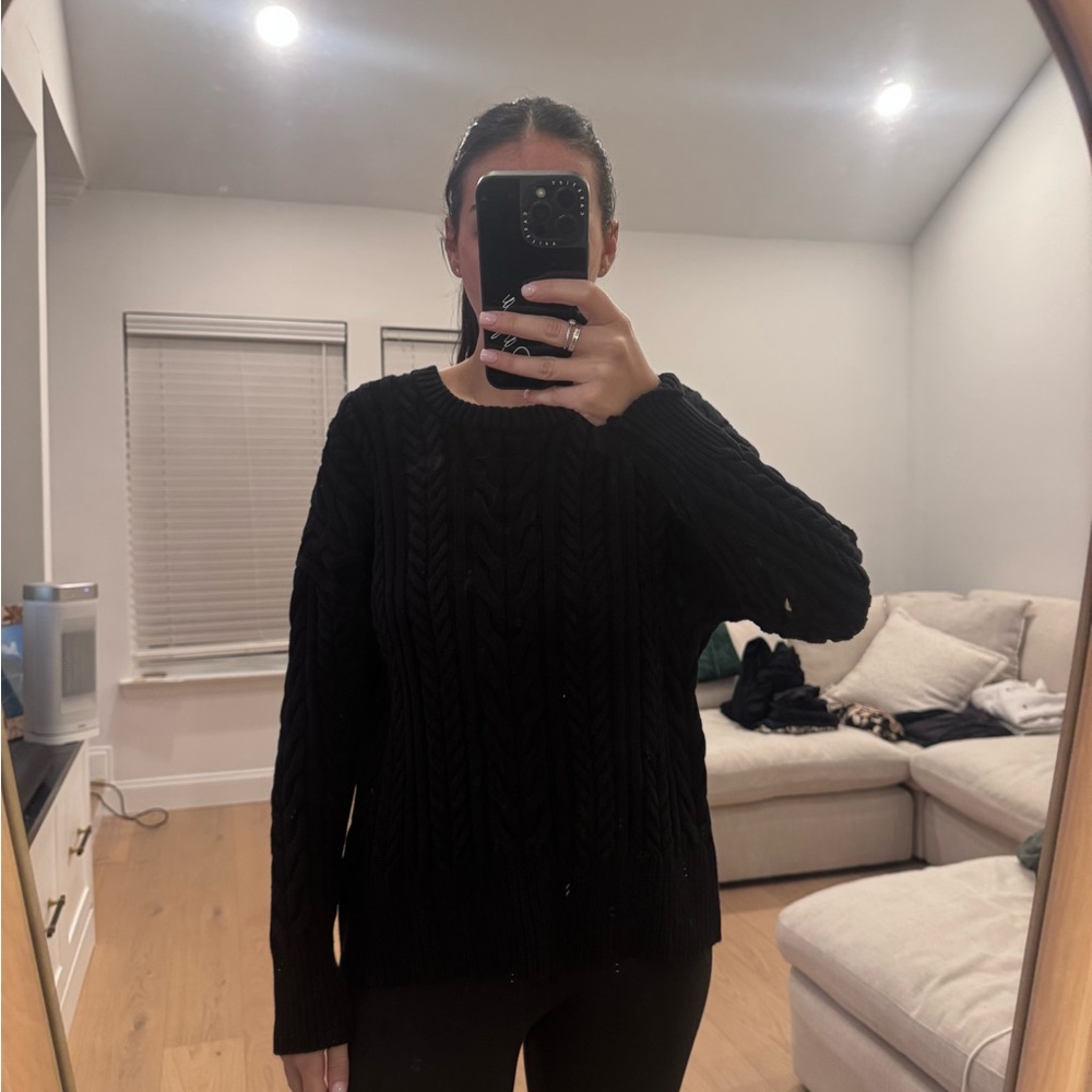 Philosophy Elegant Black Crew Neck Sweater